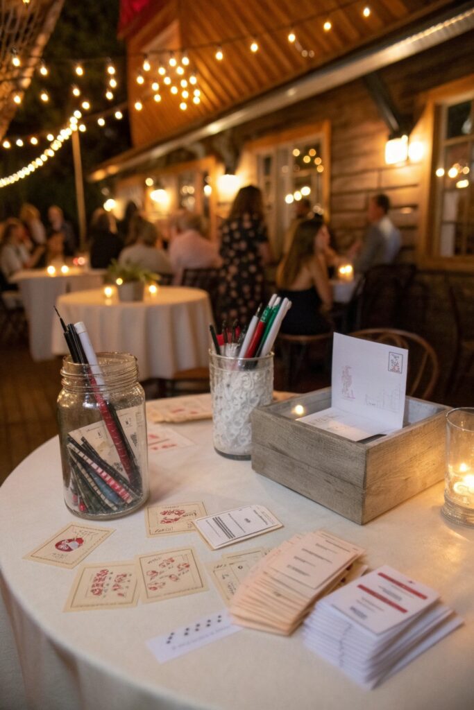 12 New Year's Eve Party Ideas That Everyone Will Remember "New Year's prediction game with notecards and jar for party guests"