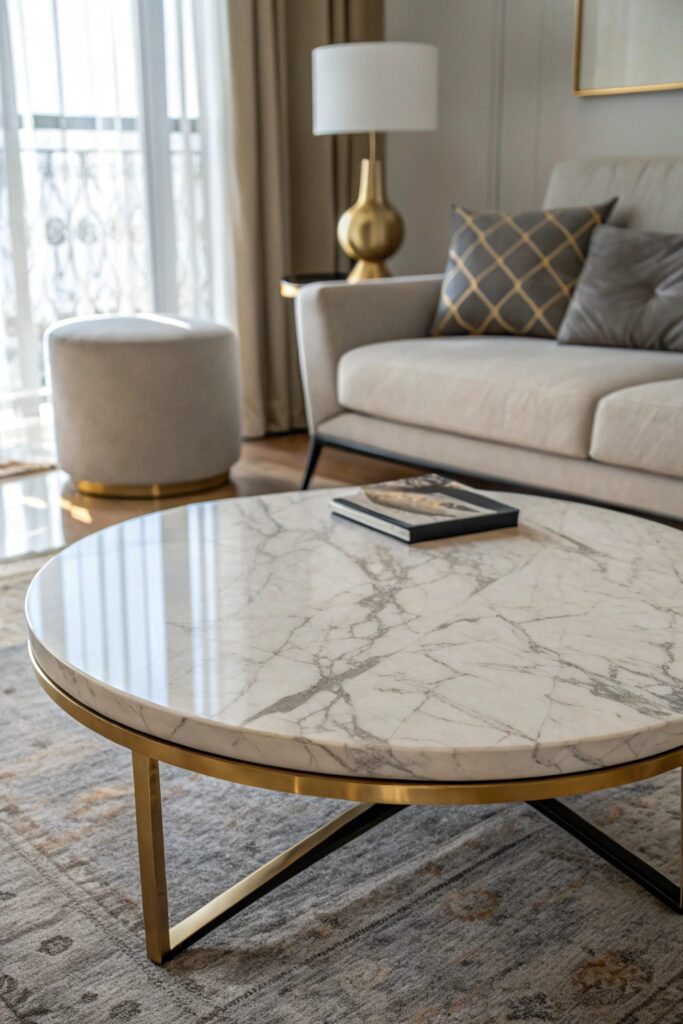 marble top minimalist coffee table