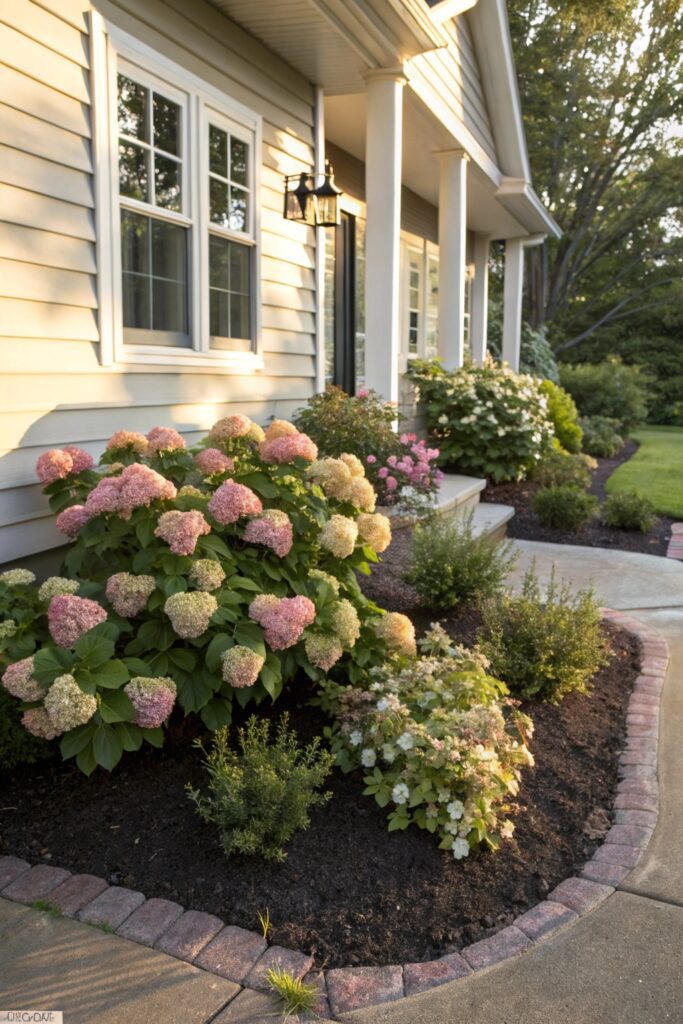 15 Flower Beds in Front of House Ideas That Look Gorgeous Year-Round plant odd numbers flower bed grouping
