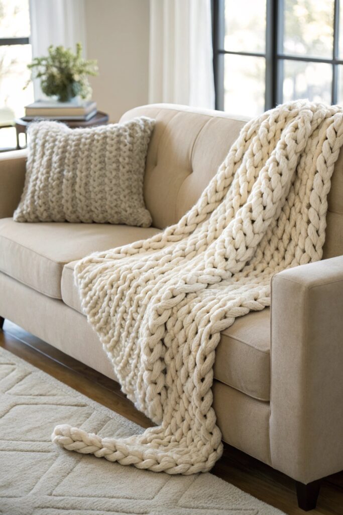 12 Ways to Decorate a Couch With Throw Blankets Like a Designer single statement throw blanket couch