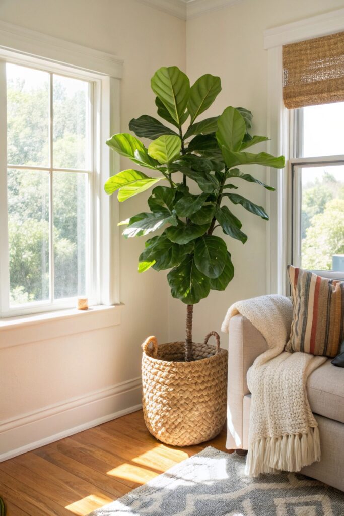 15 Modern Bohemian Living Room Ideas You'll Fall in Love With statement plants boho living room