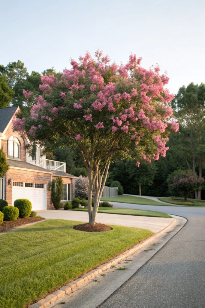 statement tree near driveway entrance