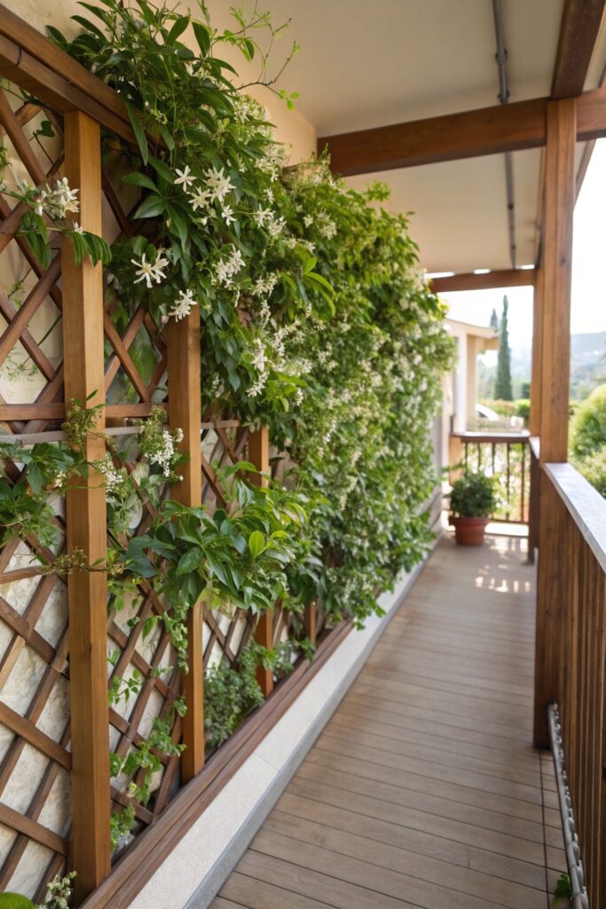 12 Apartment Balcony Privacy Ideas for a Cozy Outdoor Retreat trellis climbing plants balcony privacy