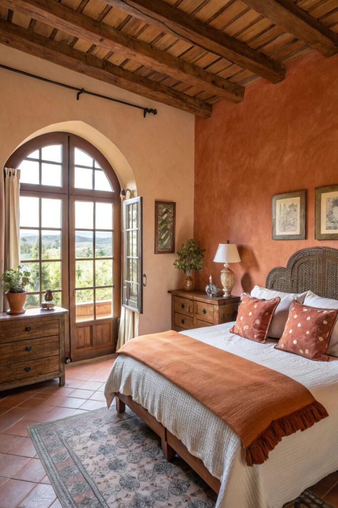 warm terracotta bedroom color