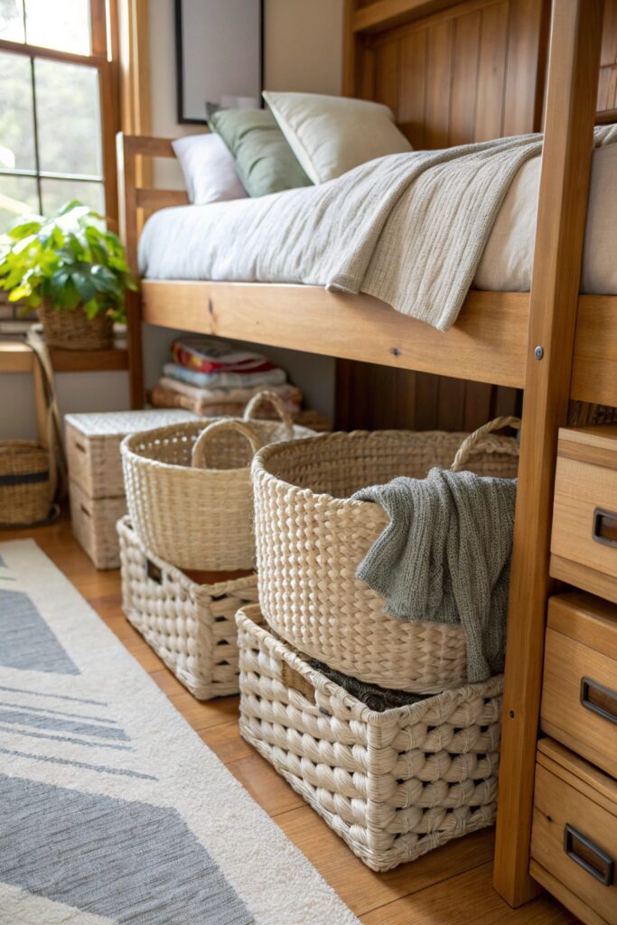 under bed storage bins dorm room organization