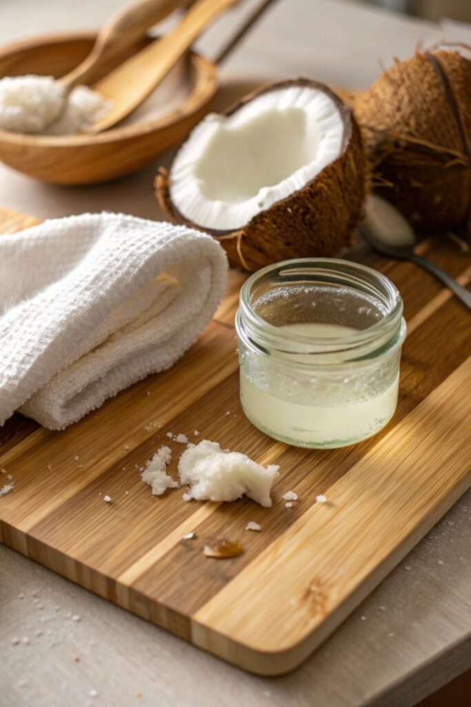 10 Ways to Remove Mold From a Bamboo Cutting Board Safely coconut oil post cleaning bamboo cutting board