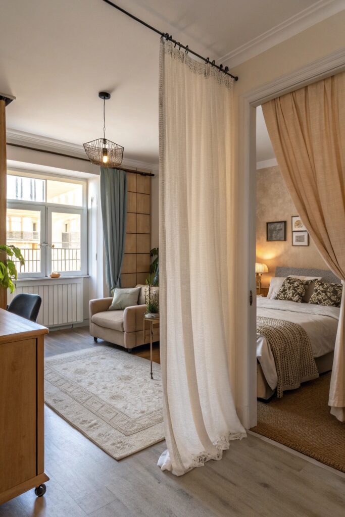 11 Trendy Apartment Decor Ideas That Look Straight Out of Pinterest room divider curtain zoning trendy apartment