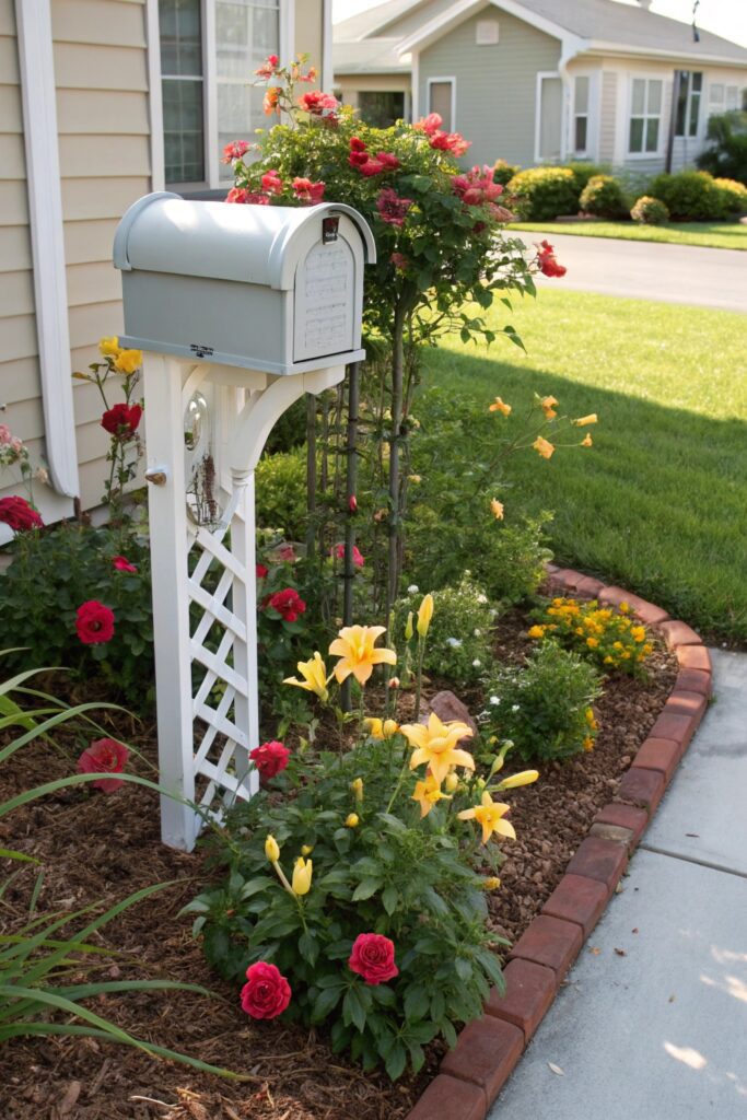 mailbox garden driveway entrance landscaping