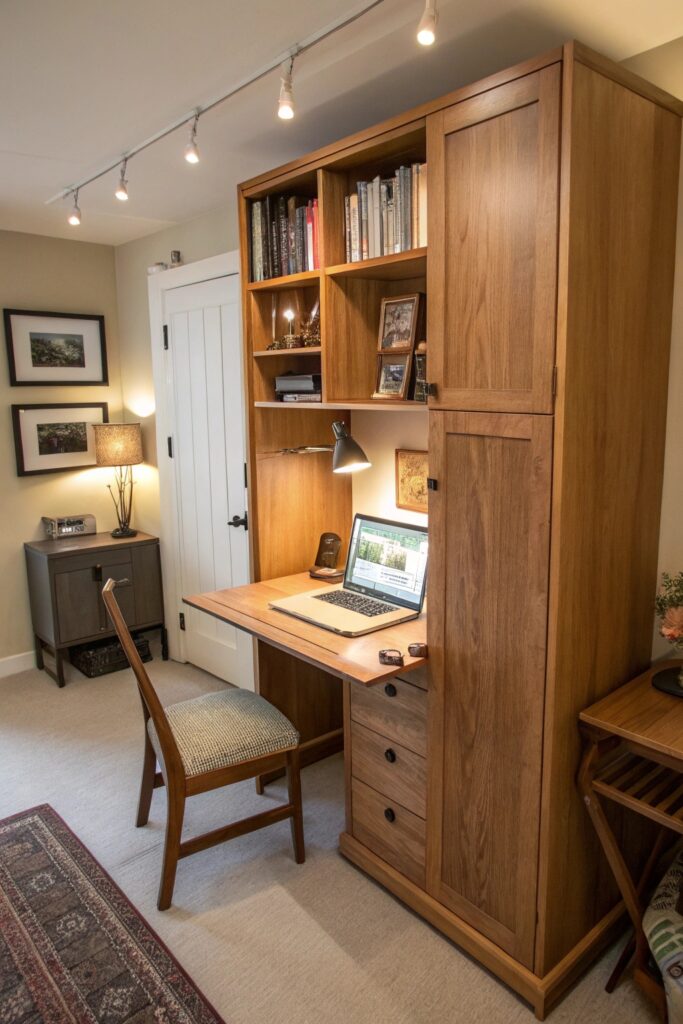 12 Home Office Ideas That Boost Productivity in Small Spaces murphy desk small space office