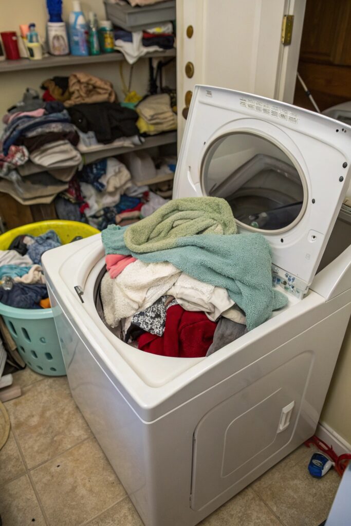 overloading washing machine wont spin