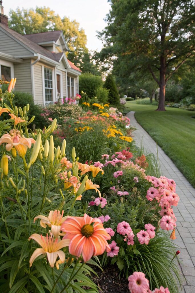 15 Flower Beds in Front of House Ideas That Look Gorgeous Year-Round perennials long term payoff flower bed
