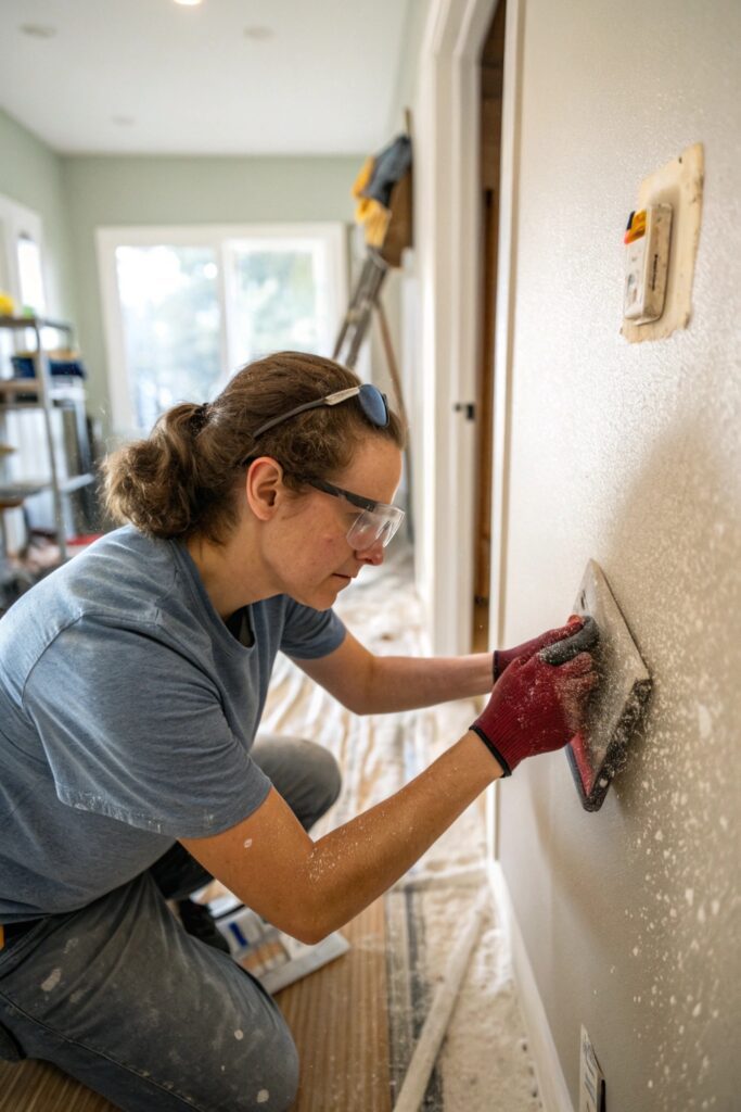 sanding requirements spackle skim coat