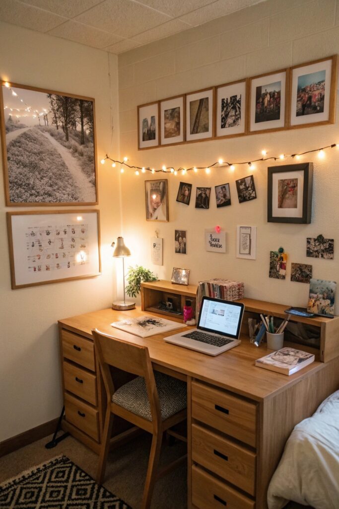 small gallery wall dorm room frames