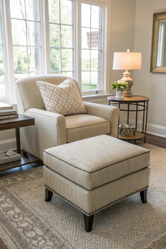12 Accent Chair Ideas That Instantly Upgrade a Small Living Room petite accent ottoman small living room