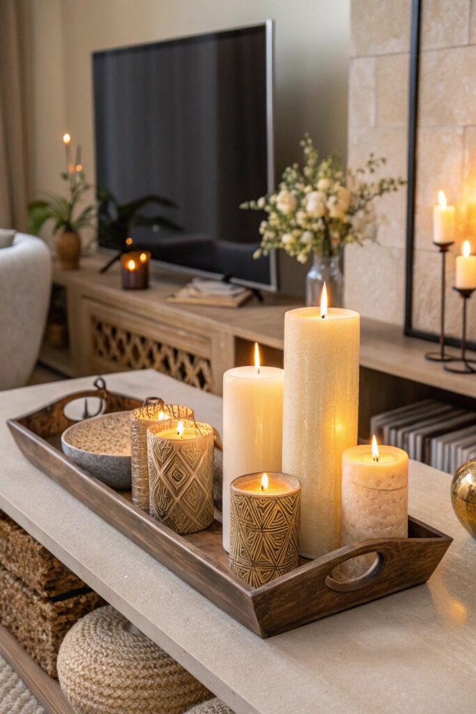 14 Cozy Home Decor Living Room Ideas for a Warm and Inviting Space real candles incorporate cozy living room