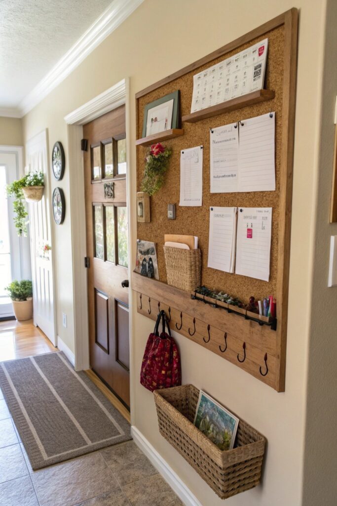 15 Budget-Friendly Organizing Ideas That Instantly Reduce Clutter corkboard command center wall organizer