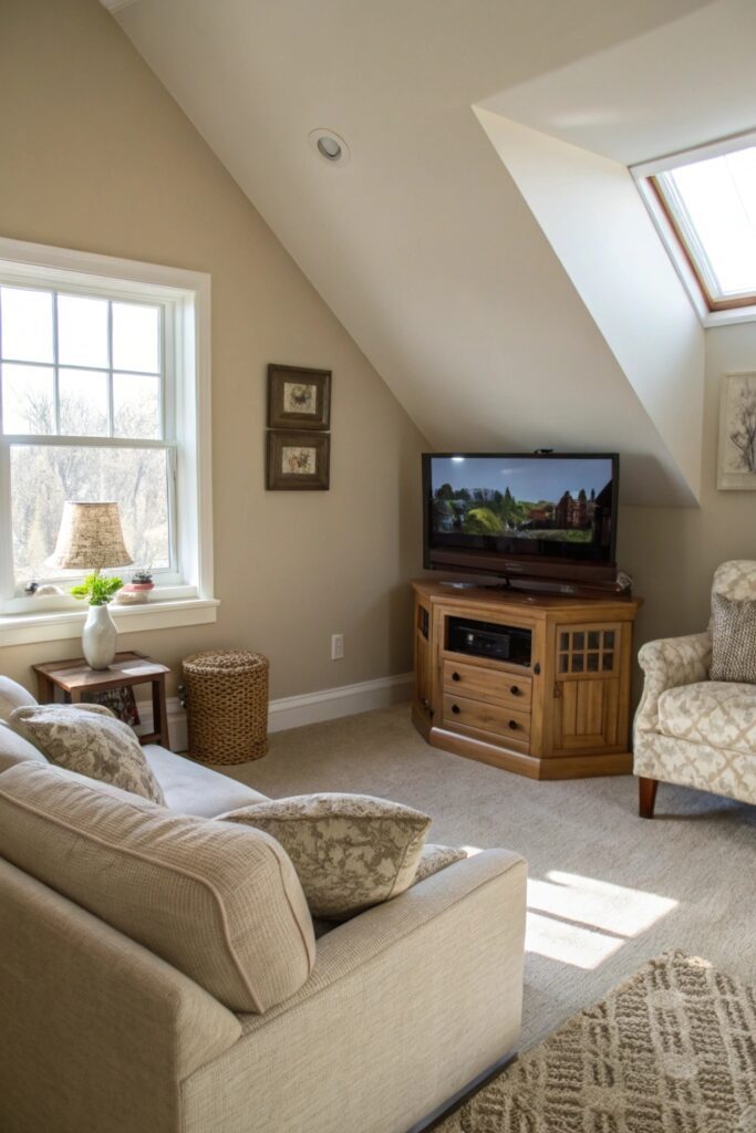 position tv diagonally small living room