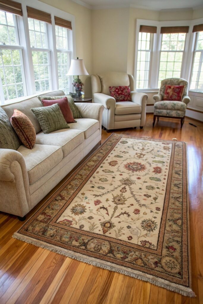 15 Small Living Room Hacks That Make Your Space Feel Twice as Big rug proportional grounded small living room