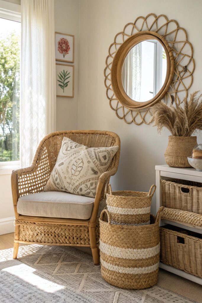 15 Spring Decor Ideas That Instantly Refresh Your Home woven textures spring decor rattan