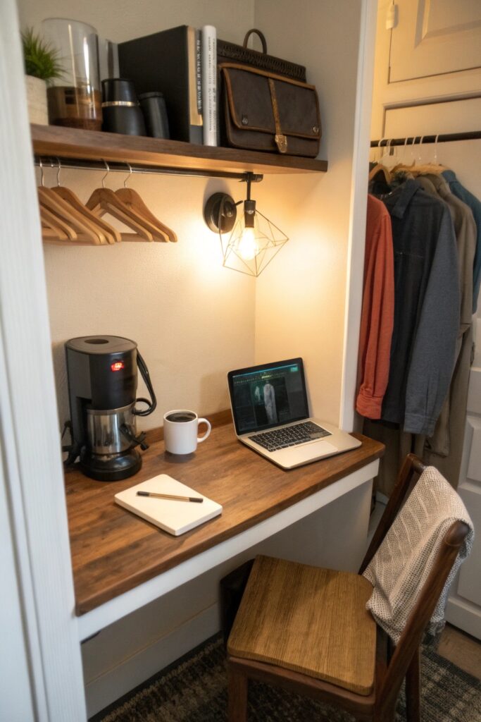 11 Cloffice Ideas That Create a Productive Work-From-Home Setup 11 Cloffice Ideas That Create a Productive Work-From-Home Setup