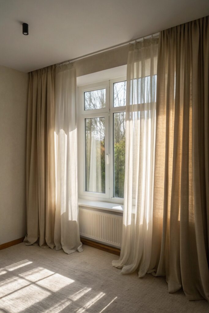add texture curtains small living room