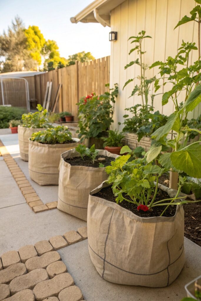 fabric grow bags freestanding garden bed