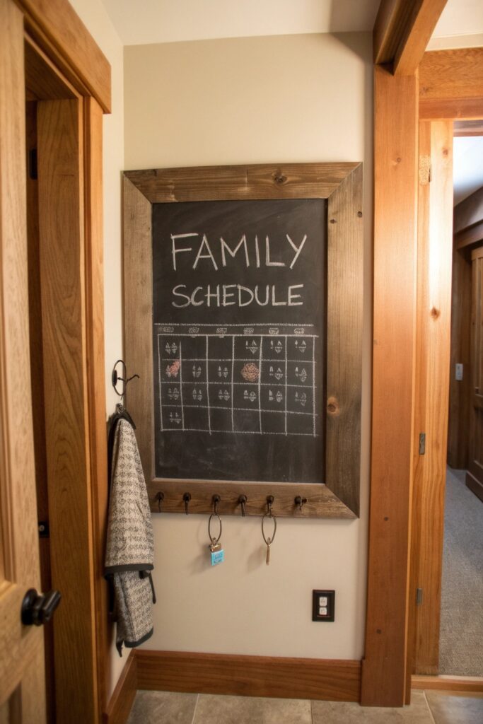 chalkboard whiteboard command center diy mudroom