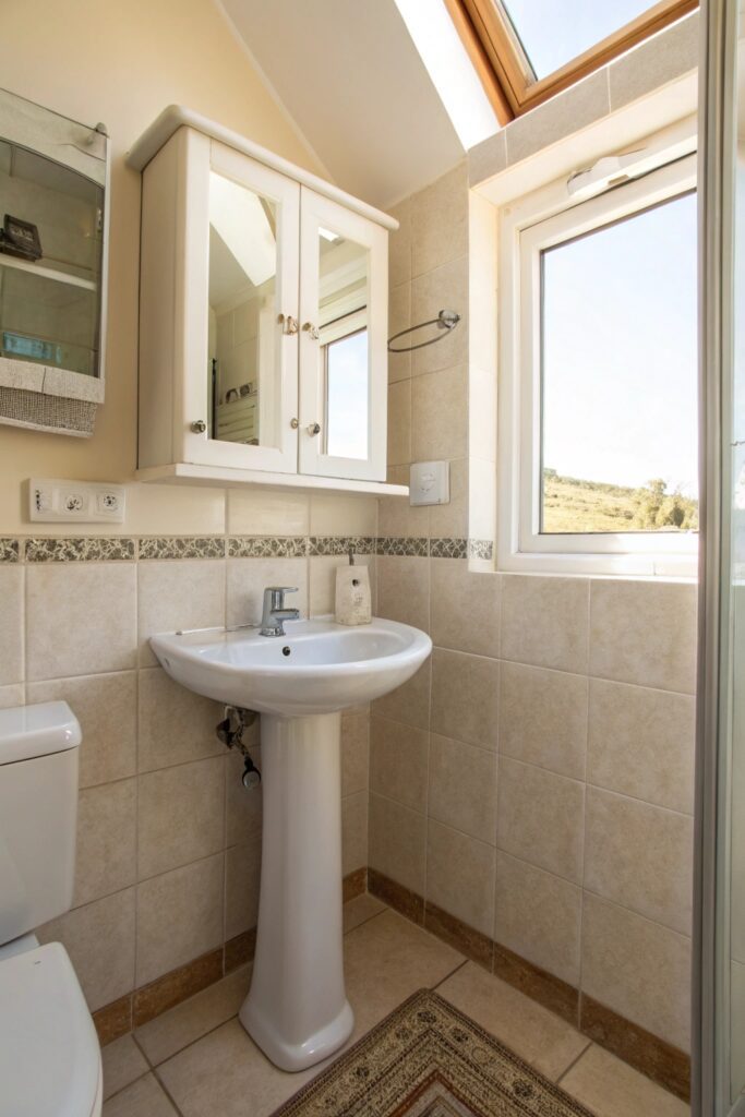 14 Small Bathroom Ideas That Make Tiny Spaces Feel Bigger pedestal corner sink small bathroom
