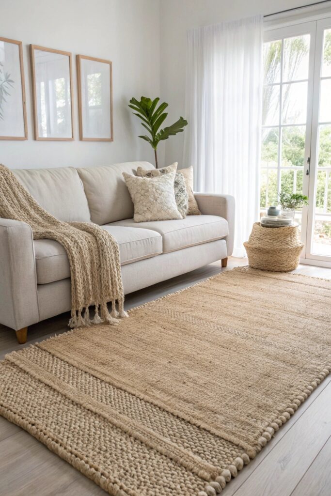 woven textured rug spring styling