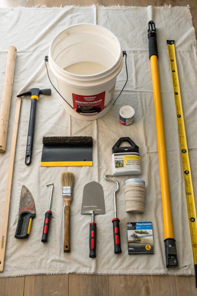 tools needed spackle skim coat wall repair
