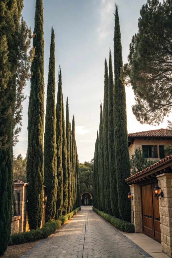 vertical elements height driveway landscaping