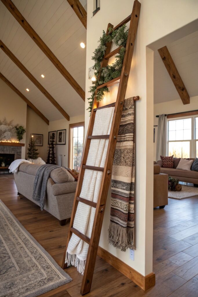 12 DIY Blanket Ladder Styling Ideas for the Holiday Season 12 DIY Blanket Ladder Styling Ideas for the Holiday Season