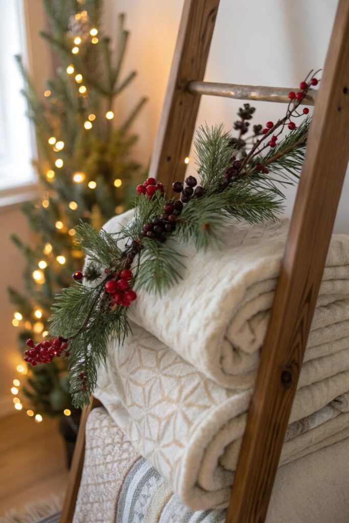 12 DIY Blanket Ladder Styling Ideas for the Holiday Season 12 DIY Blanket Ladder Styling Ideas for the Holiday Season
